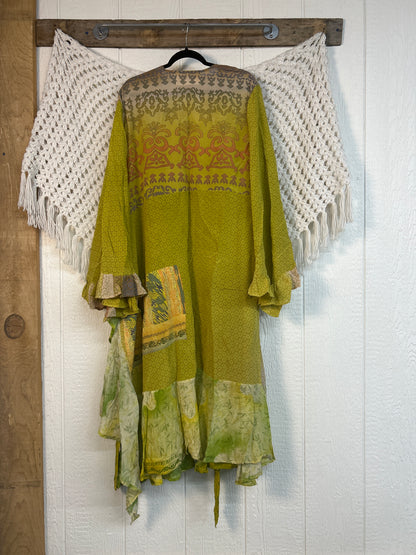 Crepe Sari Flourish Wrap Dress 0426 017