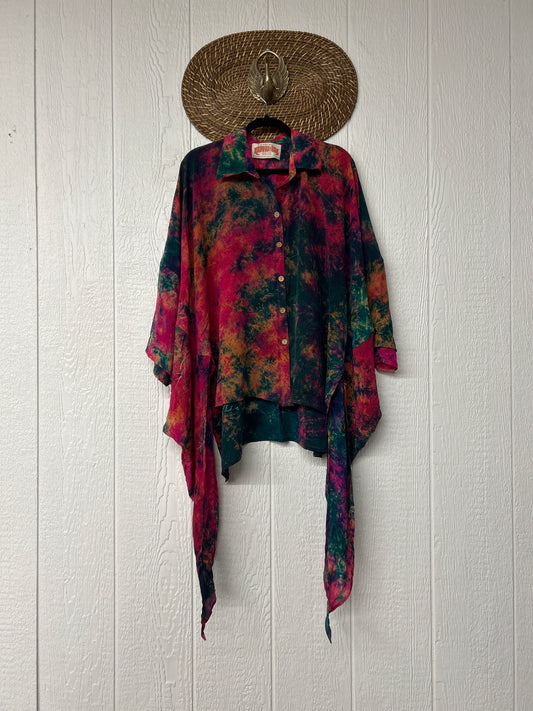 Crepe Sari Summer Nirvana Button Down 0626 034