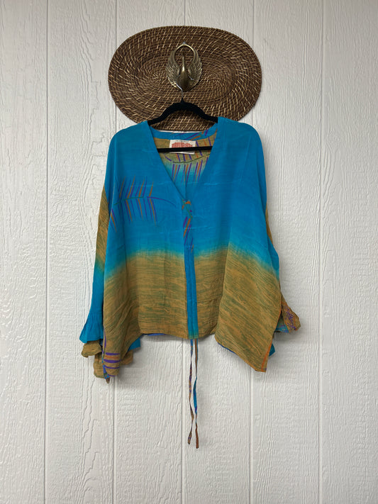 Crepe Sari Bell Sleeve Butterfly Top 0326 251