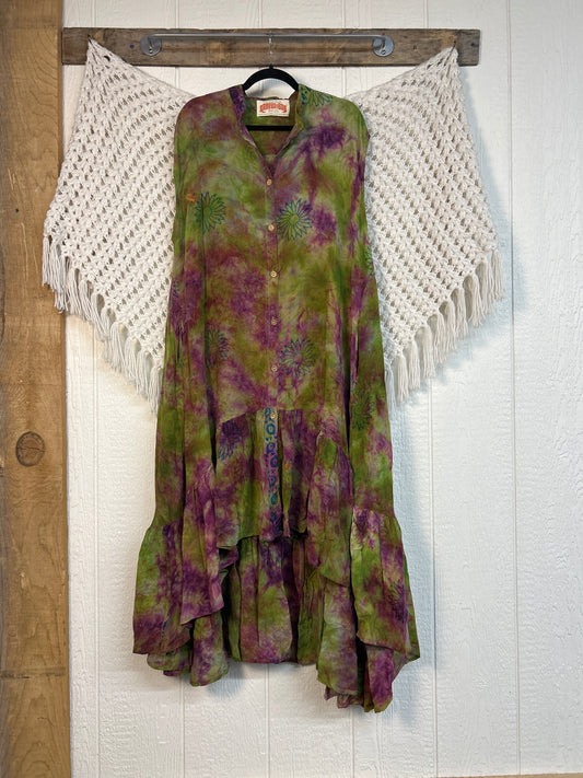 Crepe Sari Summer Dahlia Duster 0726 142
