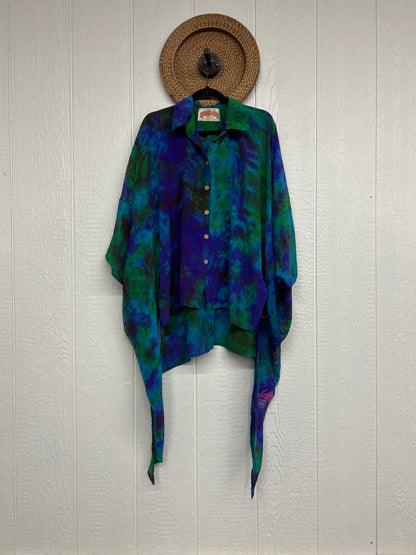 Crepe Sari Summer Nirvana Button Down 0626 113