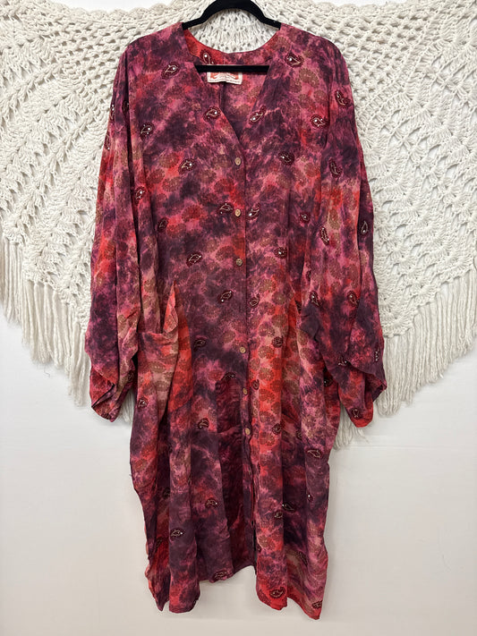 Crepe Sari Gaia Duster Dress L0926 001