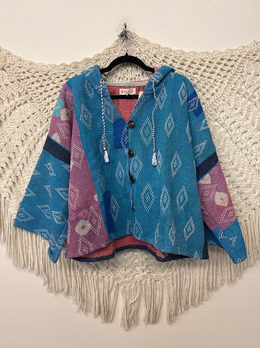 Fine Kantha Half Moon Cropped Shacket L0926 001