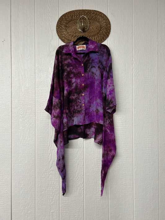 Crepe Sari Summer Nirvana Button Down 0626 171
