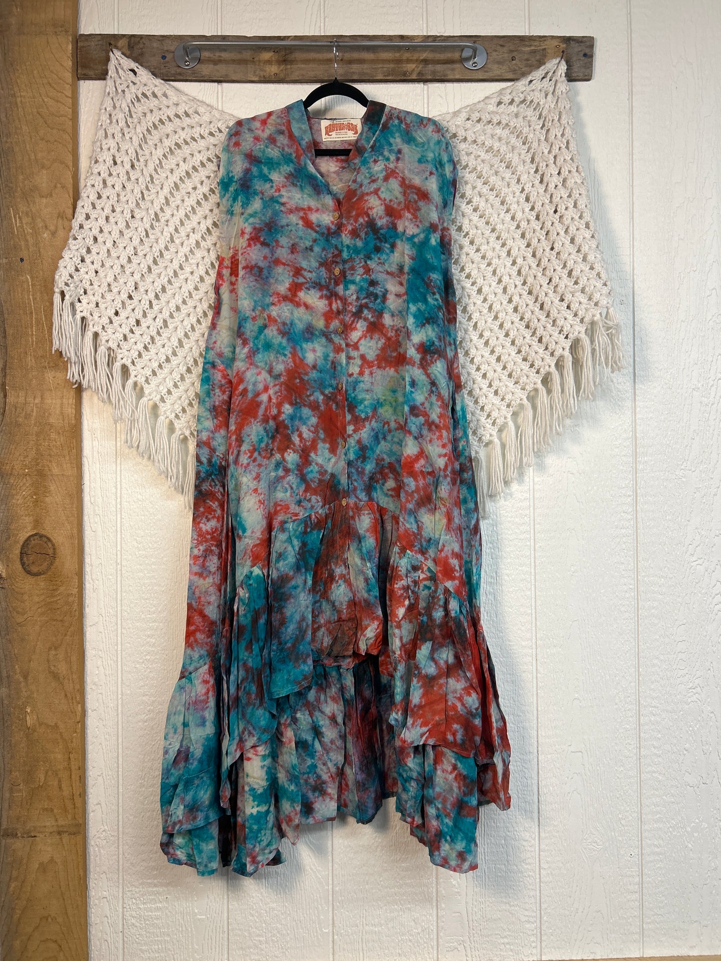 Crepe Sari Summer Dahlia Duster 0726 240