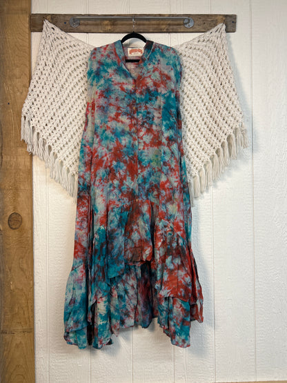 Crepe Sari Summer Dahlia Duster 0726 240