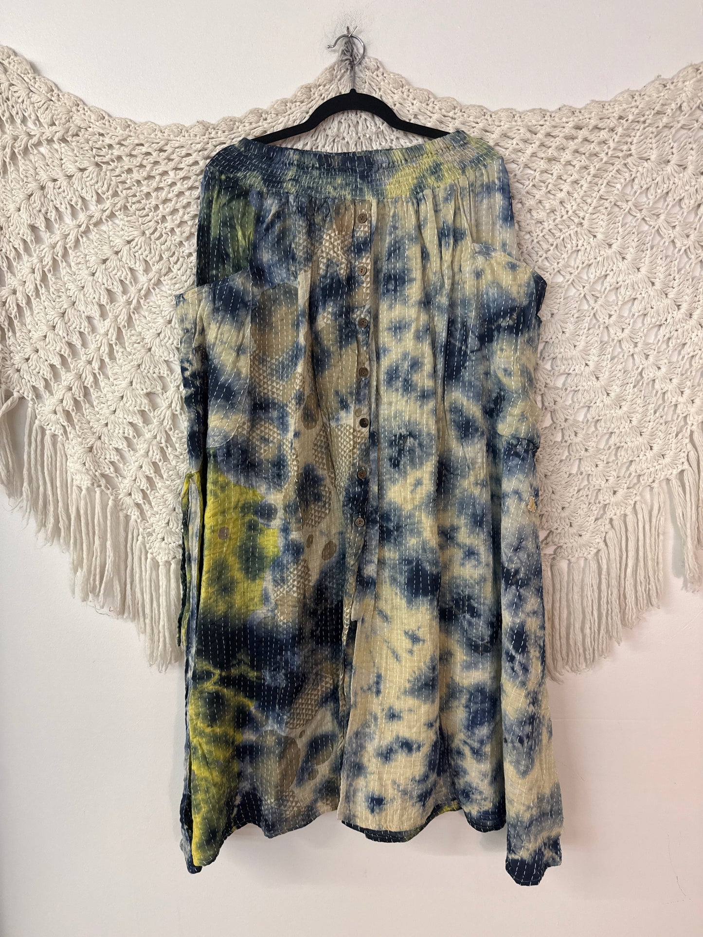 Pareo Kantha Butterfly Cargo Skirt L0626 001
