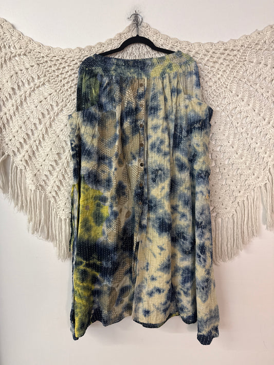 Pareo Kantha Butterfly Cargo Skirt L0626 001