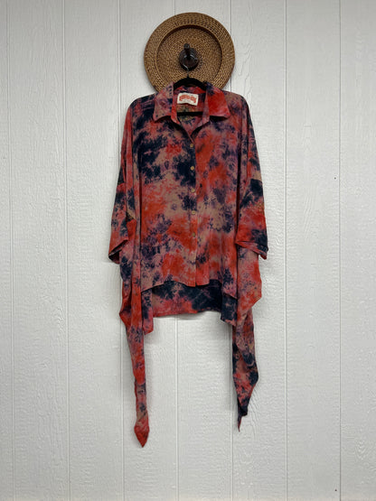 Crepe Sari Summer Nirvana Button Down 0626 115