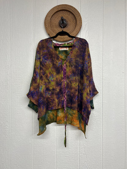 Crepe Sari Hi Lo Butterfly Top 0726 052