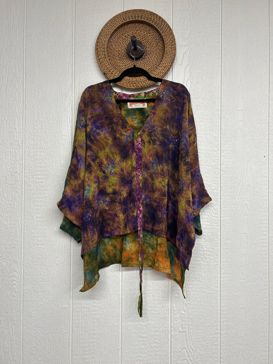 Crepe Sari Hi Lo Butterfly Top 0726 052