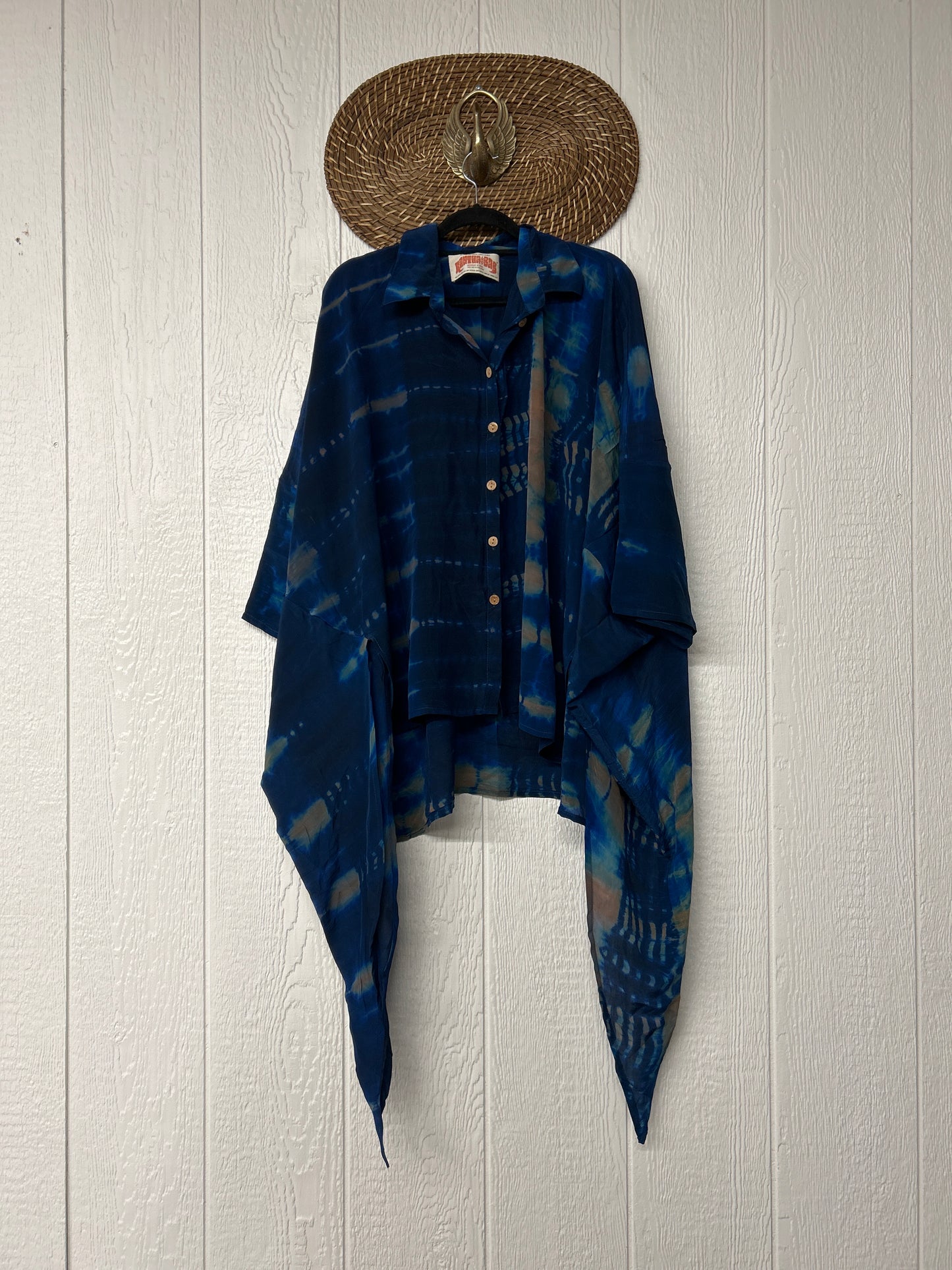 RETAIL Crepe Sari Summer Nirvana Button Down 0626 079