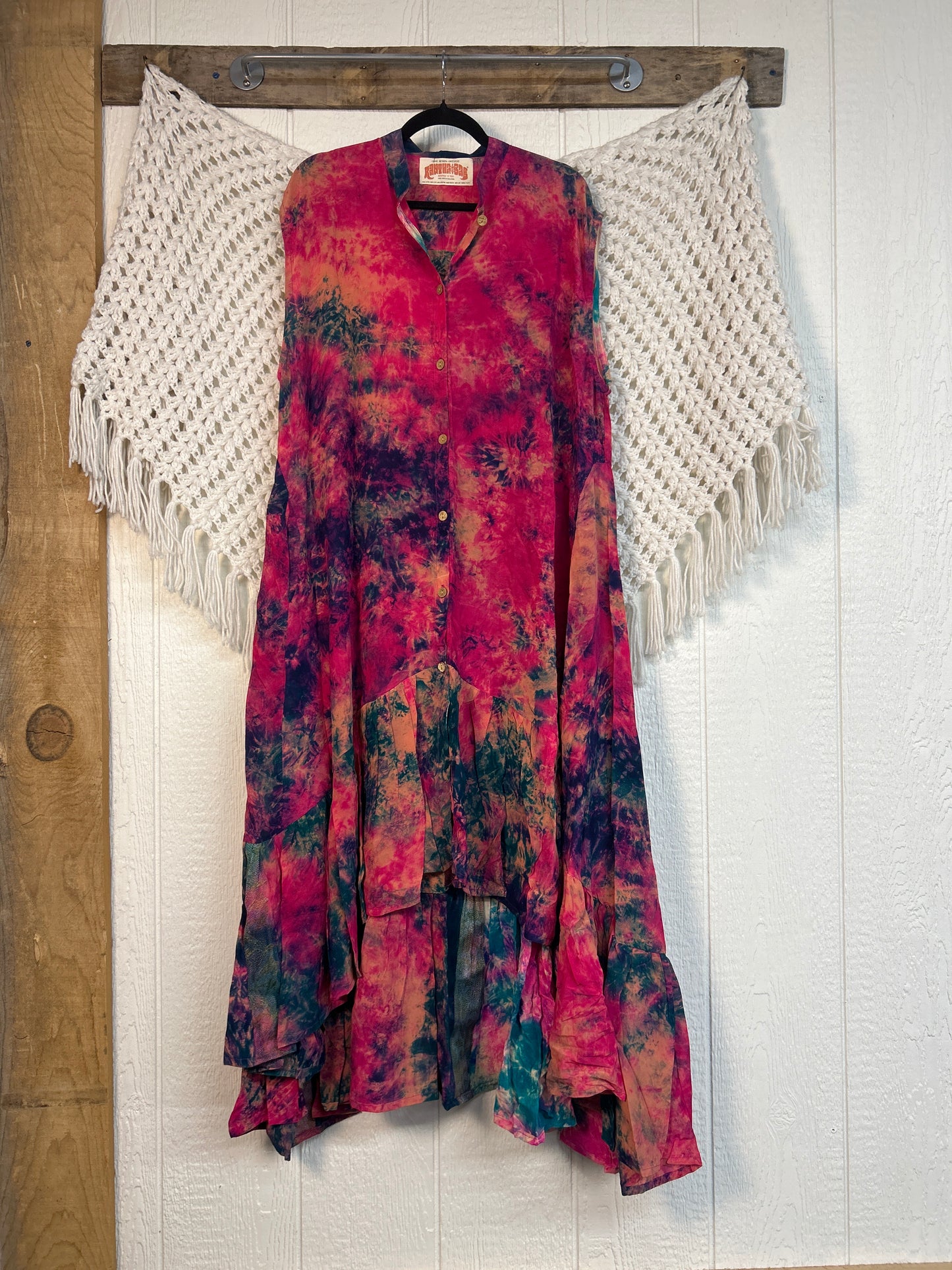 Crepe Sari Summer Dahlia Duster 0726 239