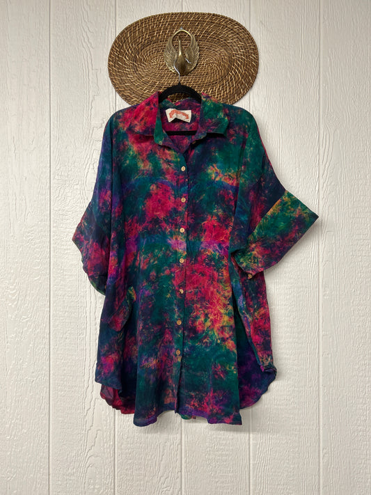 Crepe Sari Free To Be Button Down 0626 133