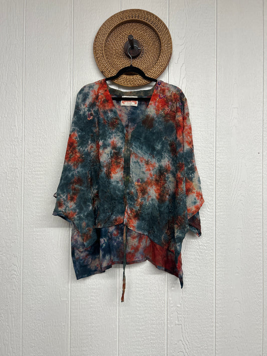 Crepe Sari Hi Lo Butterfly Top 0726 081