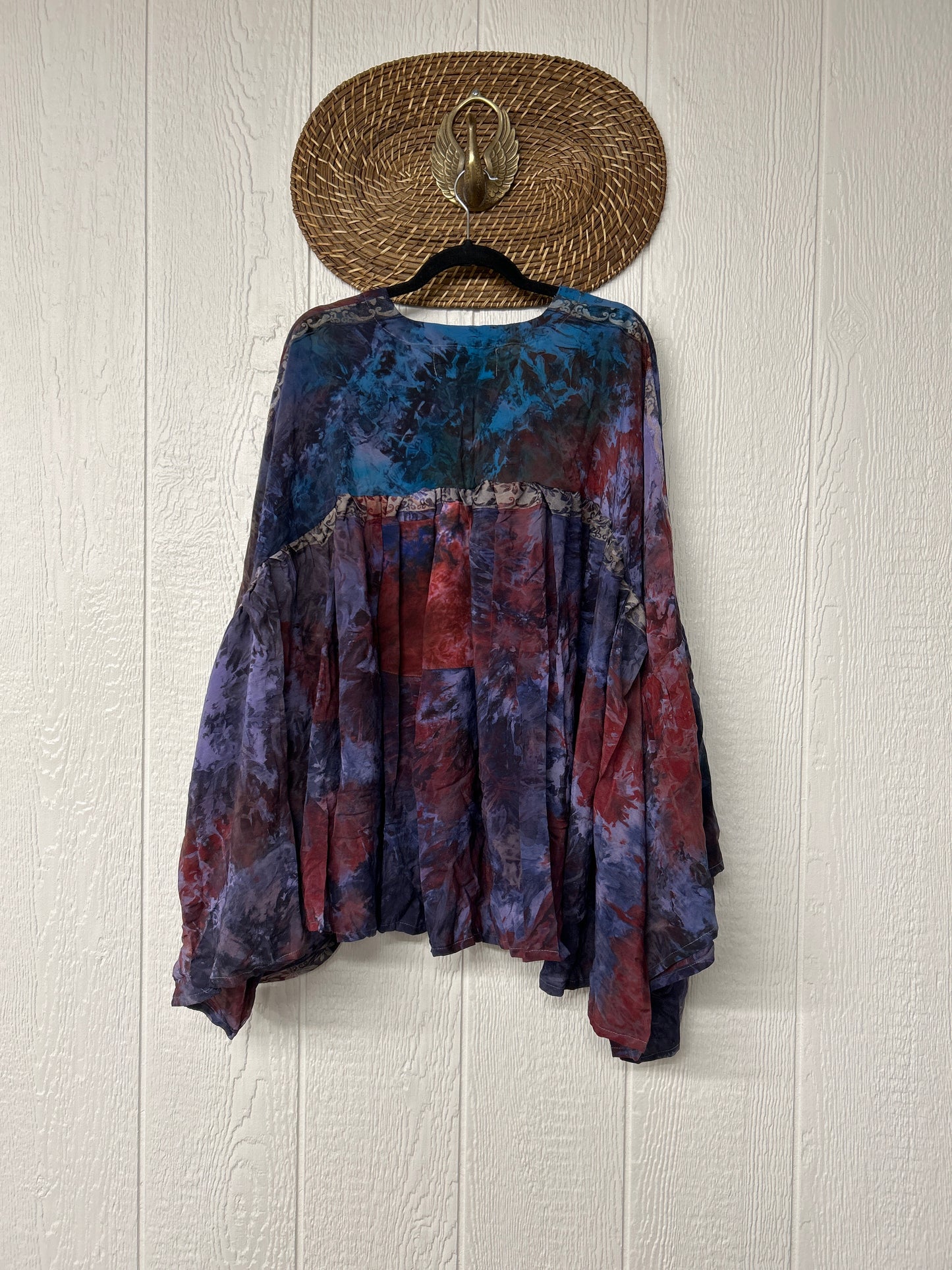 Crepe Sari Bell Sleeve Gold Dust Crop 0826 260