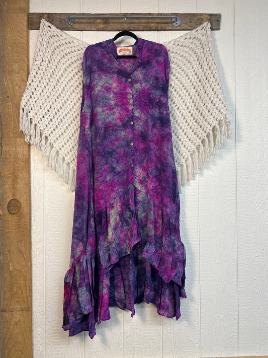 Crepe Sari Summer Dahlia Duster 0726 237