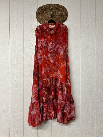 Crepe Sari Summer Dahlia Duster 0726 079