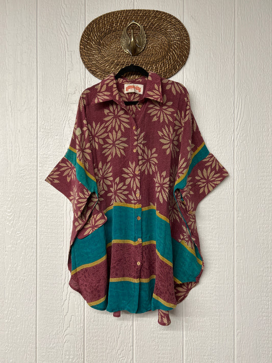 Crepe Sari Free To Be Button Down 0626 001