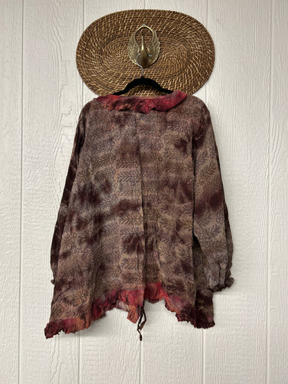 Crepe Sari Ruffle Daisy Blouse 0526 003