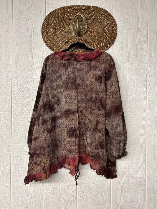 Crepe Sari Ruffle Daisy Blouse 0526 003