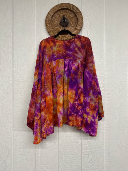 Crepe Sari Bell Sleeve Gold Dust Crop 0826 011