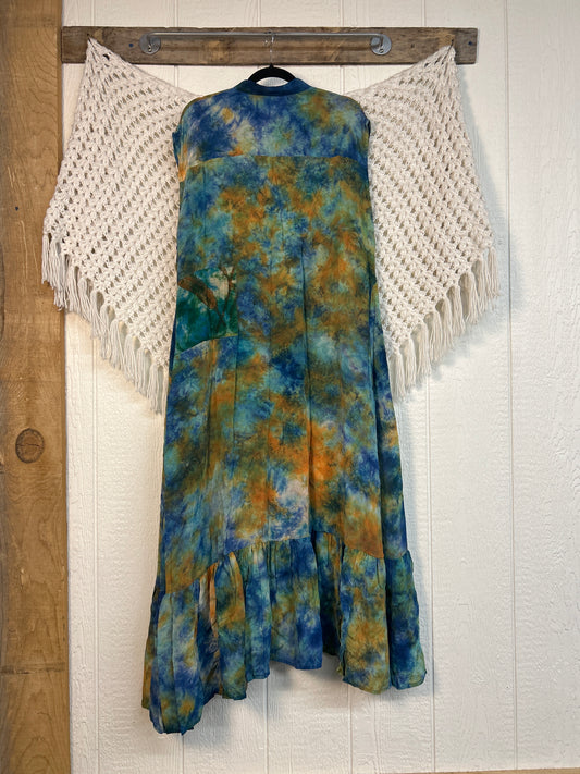 Crepe Sari Summer Dahlia Duster 0726 174