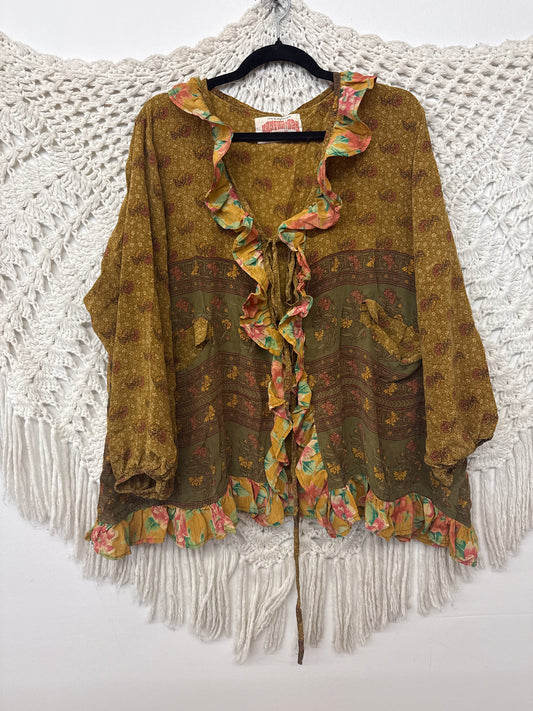 Crepe Sari Ruffle Daisy Blouse L0926 002
