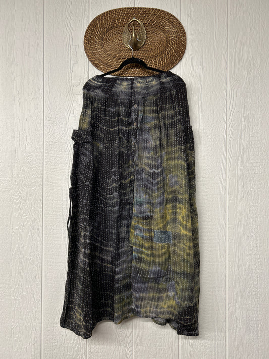 Pareo Kantha Butterfly Cargo Skirt 0526 015