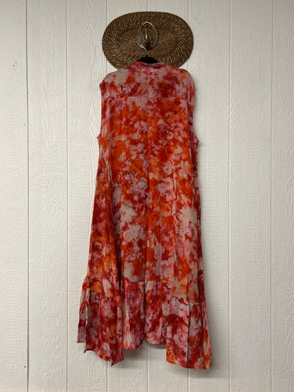 Crepe Sari Summer Dahlia Duster 0726 042