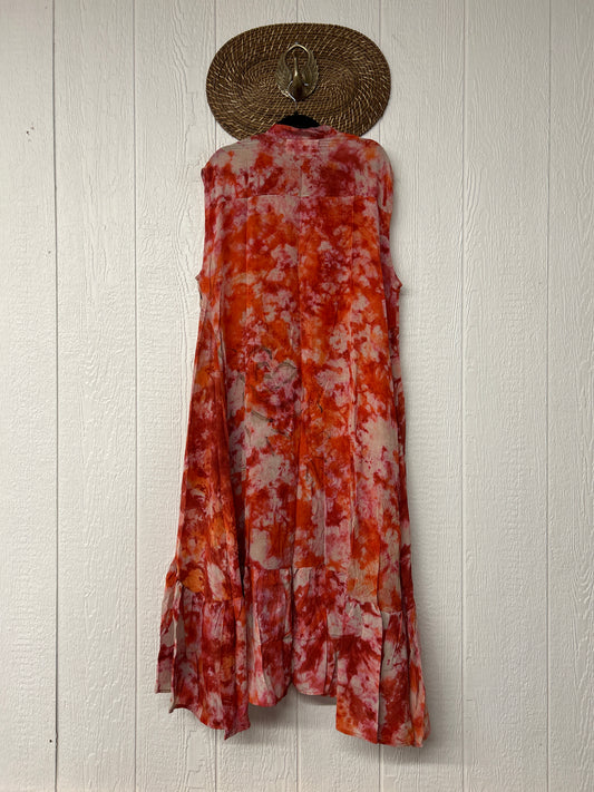 Crepe Sari Summer Dahlia Duster 0726 042