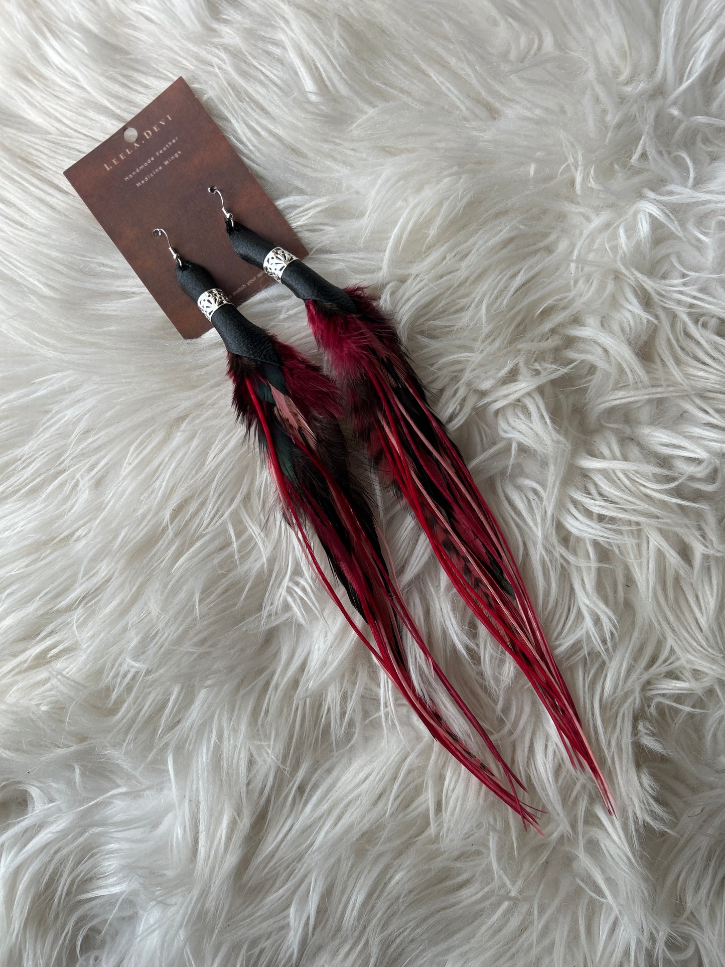Leela Devi Short Feather Earrings