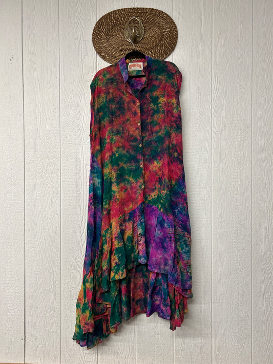 Crepe Sari Summer Dahlia Duster 0726 124