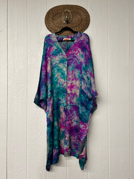 RETAIL Crepe Sari Gaia Duster Dress 0426 169
