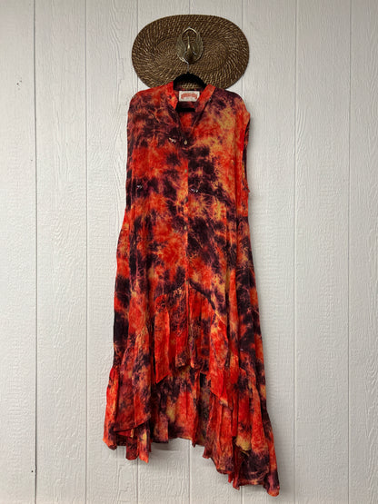 Crepe Sari Summer Dahlia Duster 0726 063