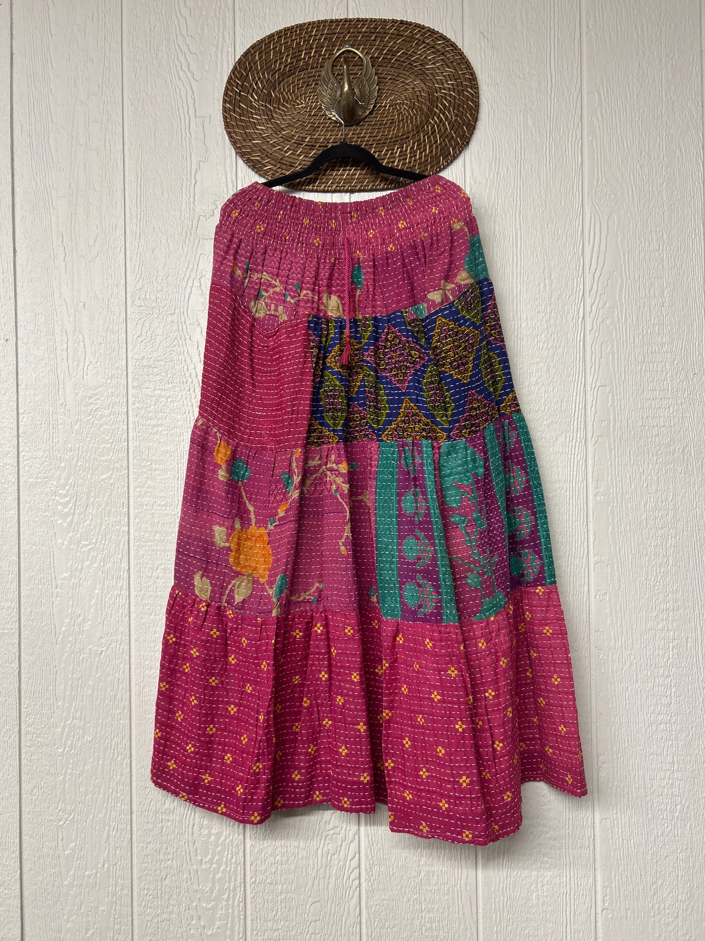 Pareo Kantha Lotus Maxi Skirt 0826 165
