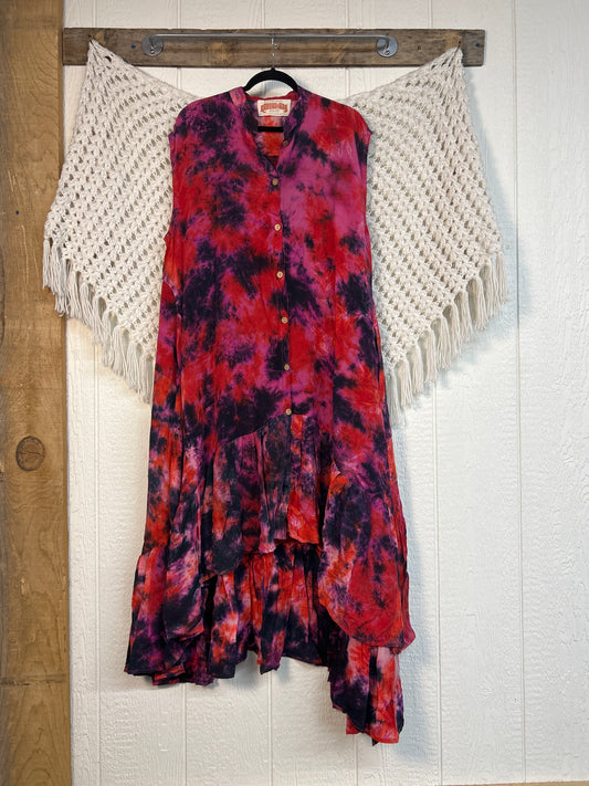 Crepe Sari Summer Dahlia Duster 0726 204