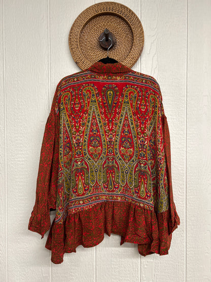 Crepe Sari Wild Rose Top 1225 006