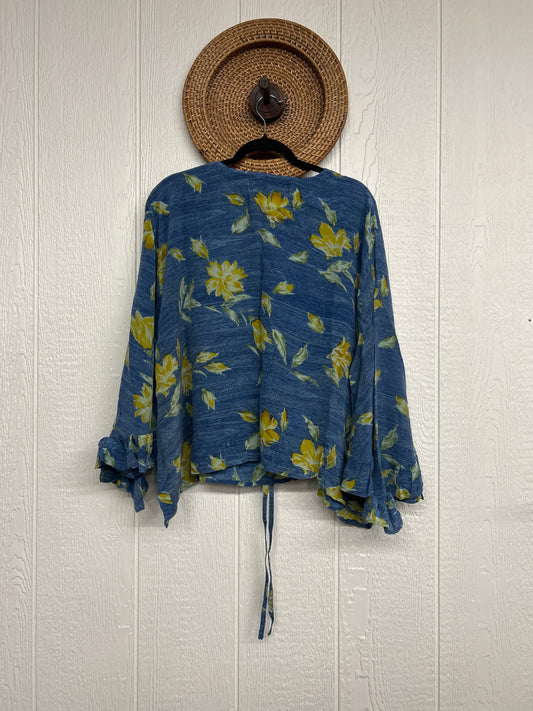 Crepe Sari Bell Sleeve Butterfly Top 0326 034