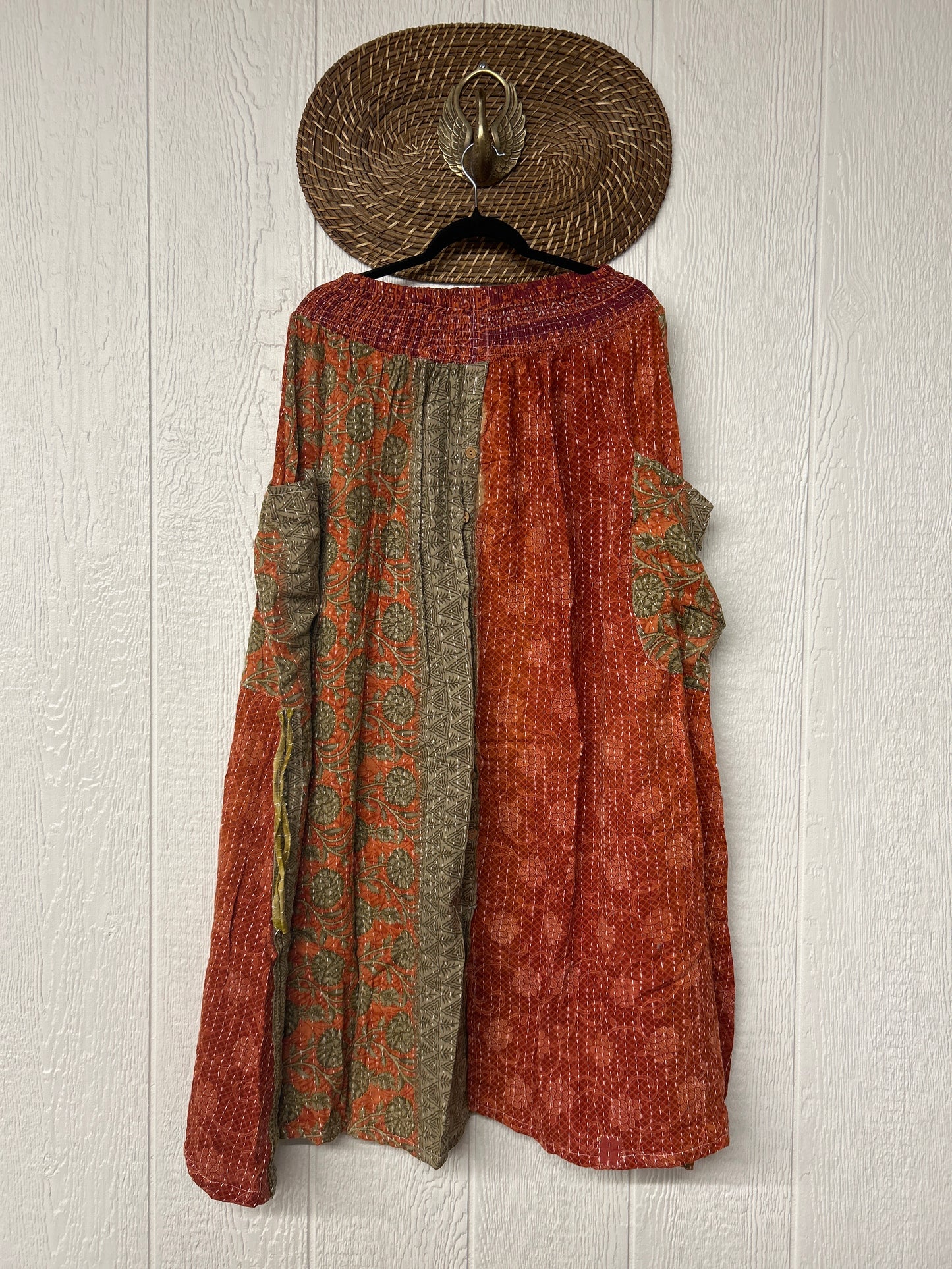 Pareo Kantha Butterfly Cargo Skirt 0426 025