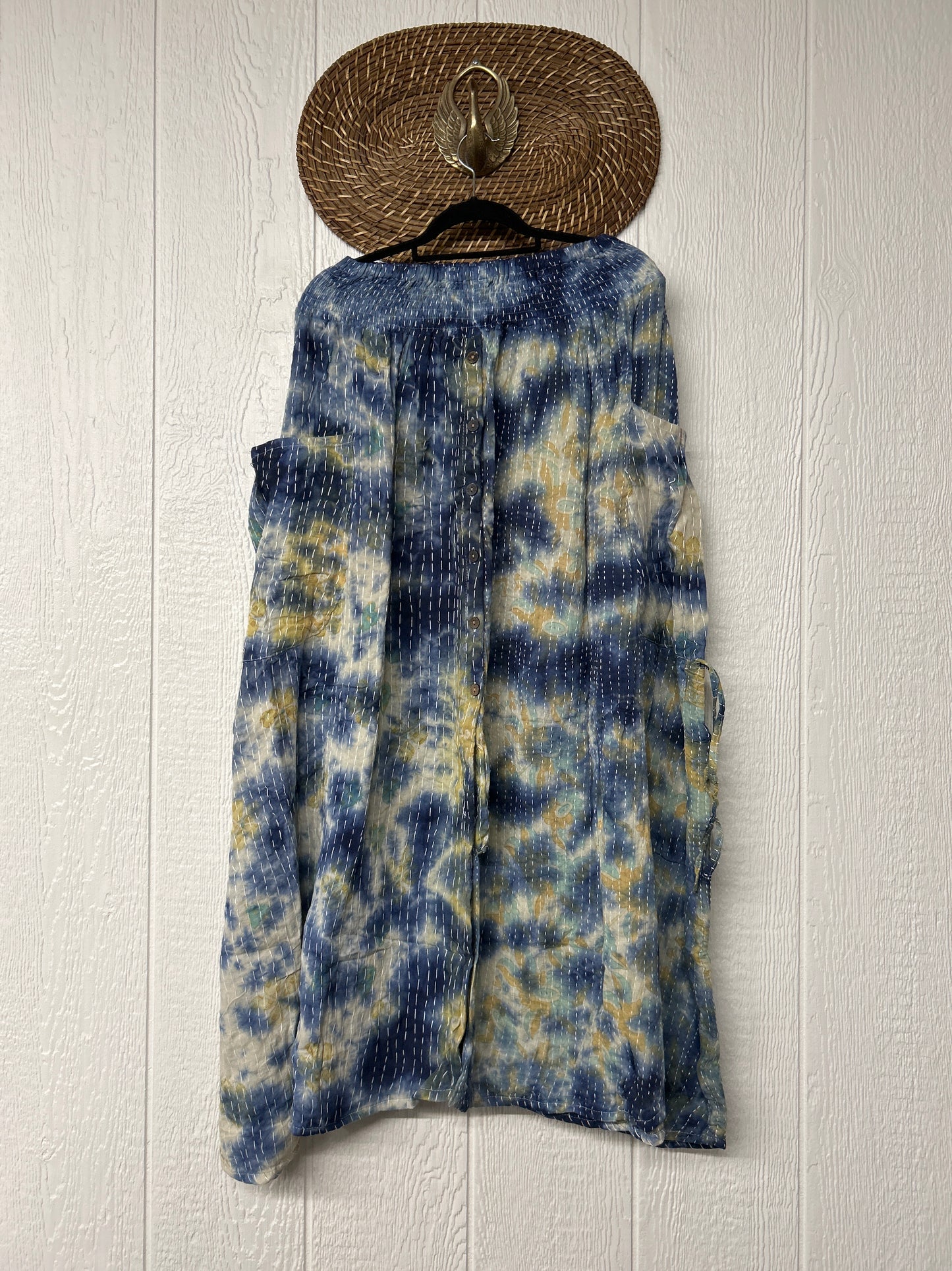 Pareo Kantha Butterfly Cargo Skirt 0526 011
