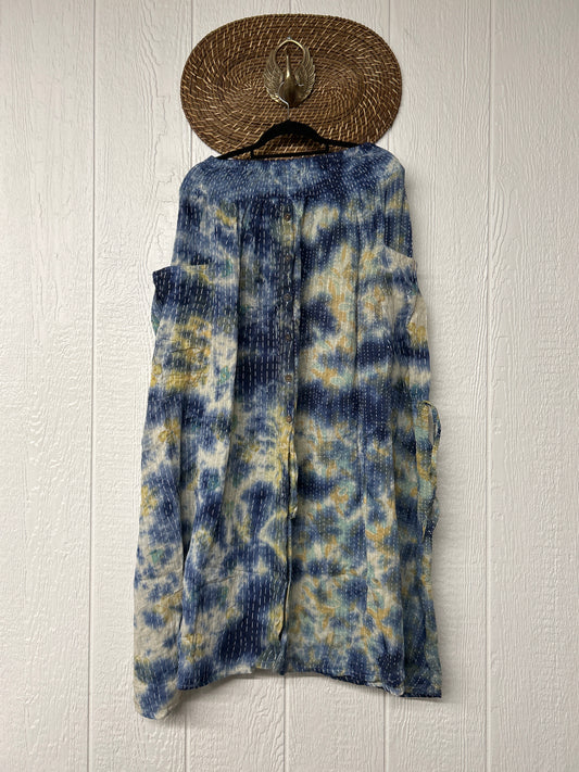 Pareo Kantha Butterfly Cargo Skirt 0526 011
