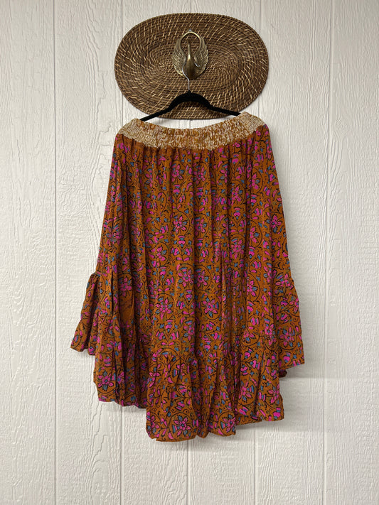 Crepe Sari Dahlia Skirt 1026 058