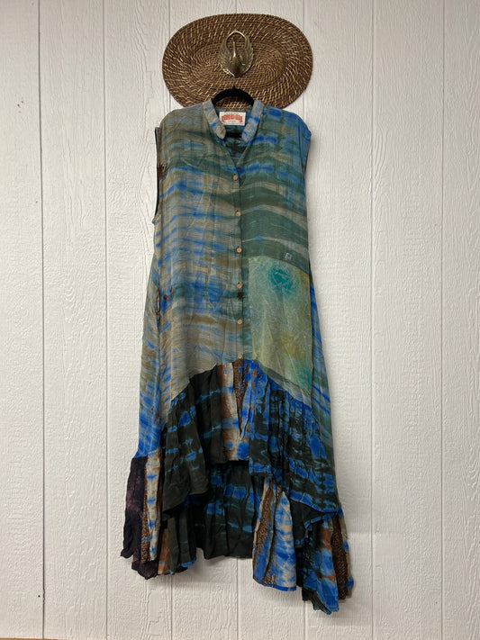 Crepe Sari Summer Dahlia Duster 0726 119