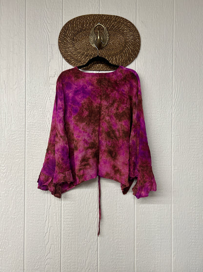 Crepe Sari Bell Sleeve Butterfly Top 0326 247