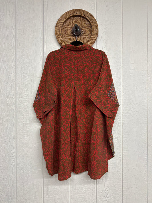 RETAIL Crepe Sari Free To Be Button Down 0626 179