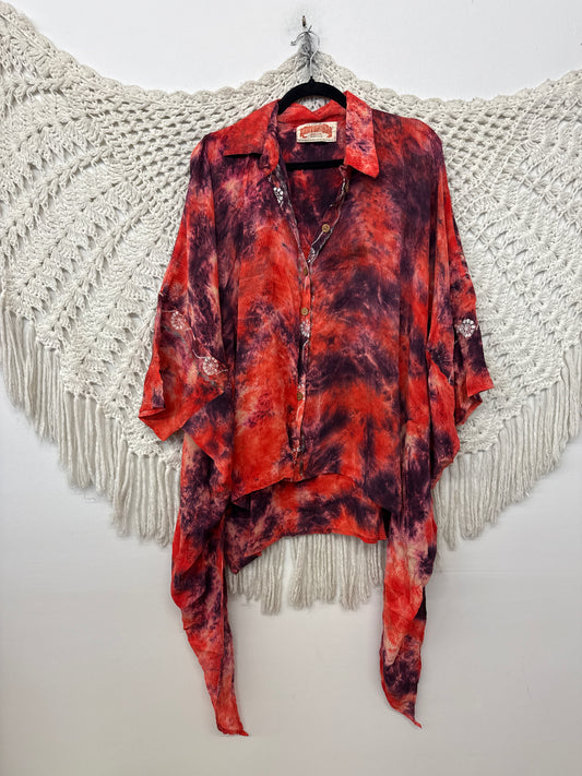 Crepe Sari Summer Nirvana Button Down L0926 002