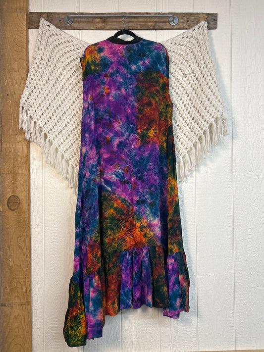 Crepe Sari Summer Dahlia Duster 0726 227
