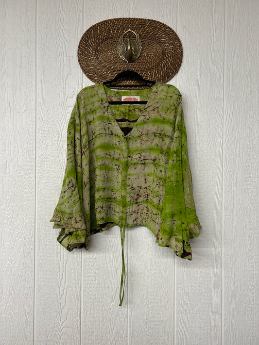 Crepe Sari Bell Sleeve Butterfly Top 0326 216