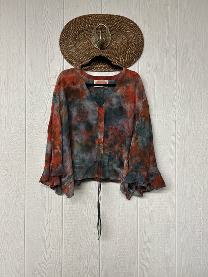 Crepe Sari Bell Sleeve Butterfly Top 0326 258